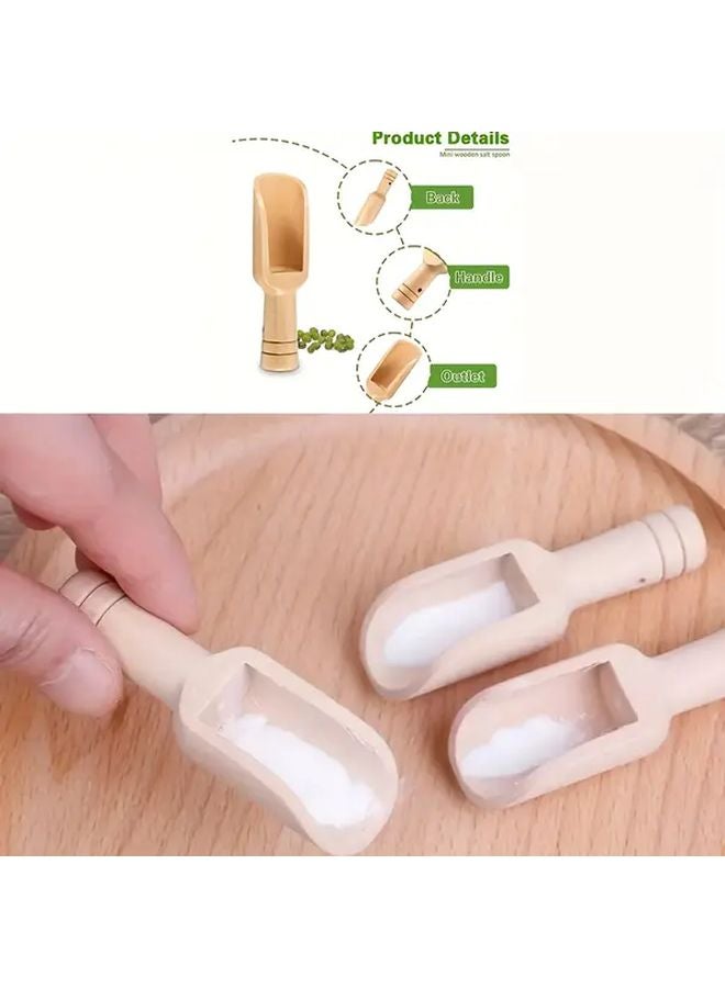 Bamboo Spoon 1pc Multi Purpose Mini Spatula Scoop for Baking Coffee Tea Spices Camping Travel - Image 3